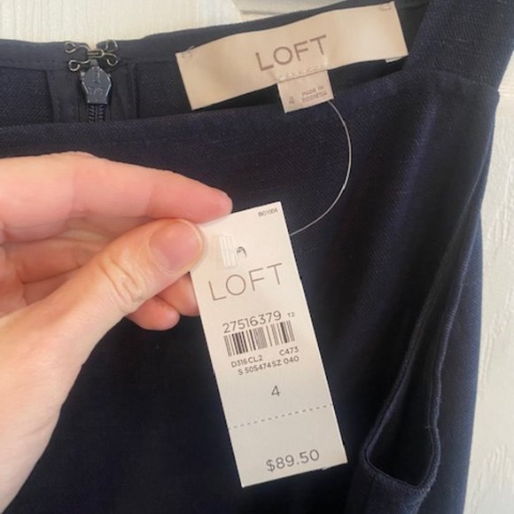 Loft size 4 casual navy blue summer dress - Picture 3 of 3